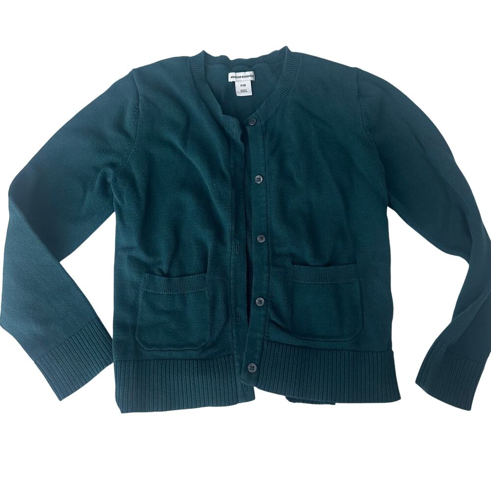 Amazon Essentials Green Cardigan - Girls Size Medium